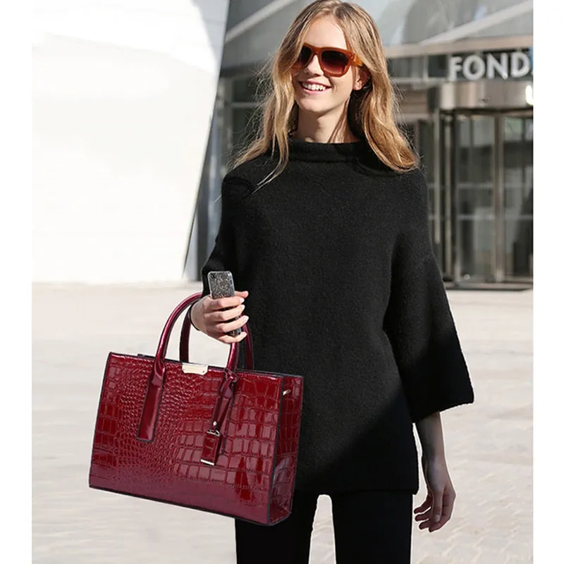 Luxury Womens Bags Designer Crocodile Pattern Shoulder Bag PU Leather Brand Woman Crossbody Casual Handbag  Women Tote Bags Sac