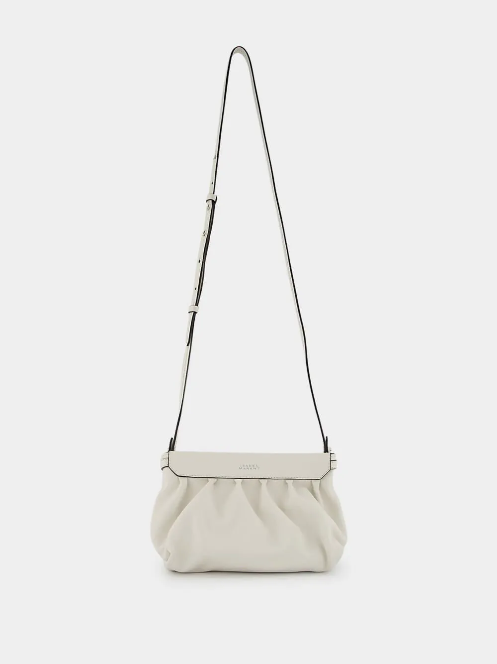 Luzes Gathered Crossbody White Leather Bag