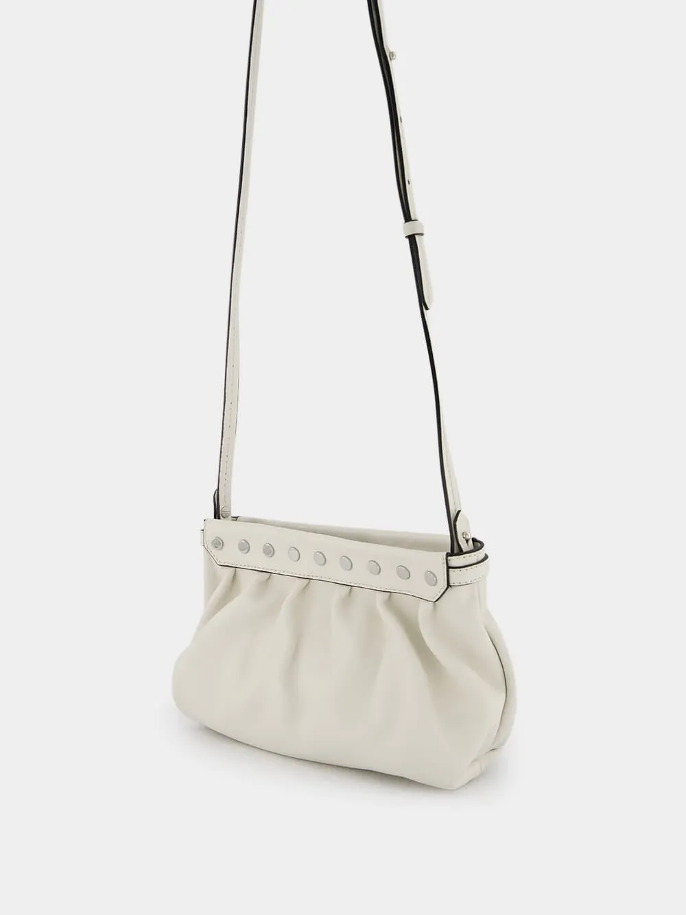 Luzes Gathered Crossbody White Leather Bag