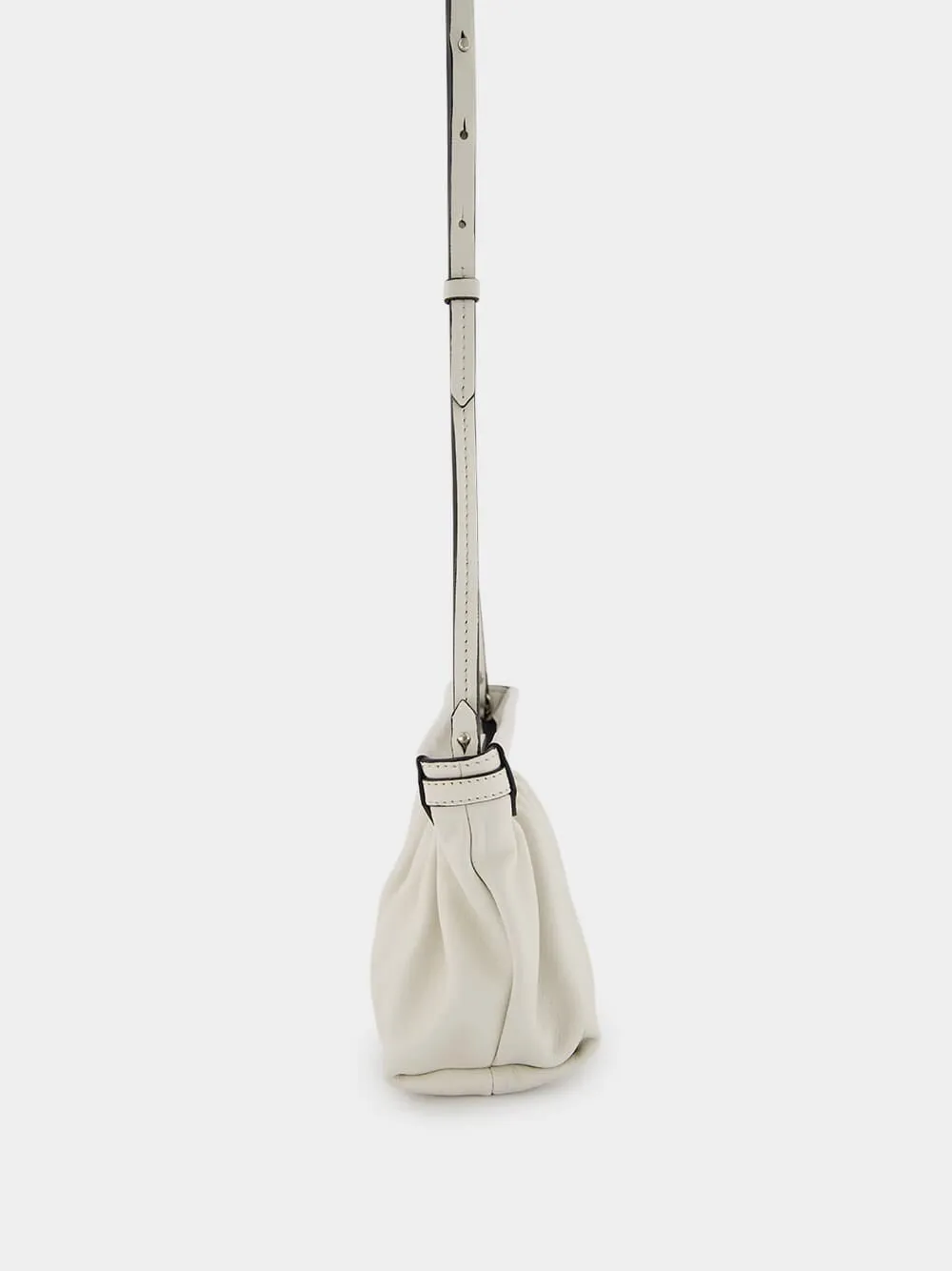 Luzes Gathered Crossbody White Leather Bag