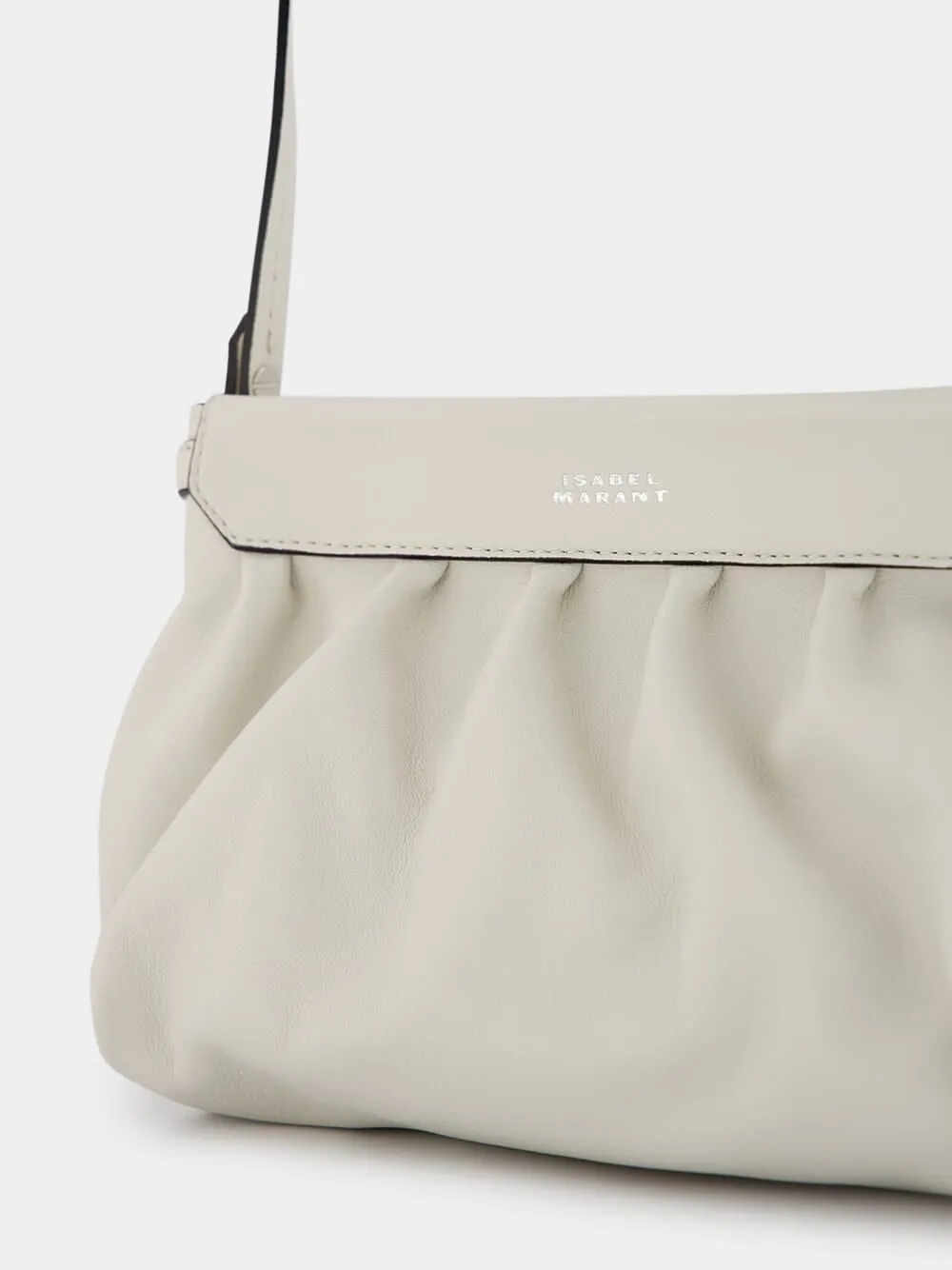 Luzes Gathered Crossbody White Leather Bag