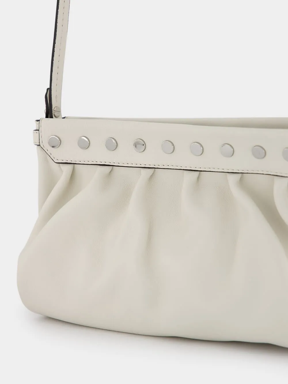 Luzes Gathered Crossbody White Leather Bag