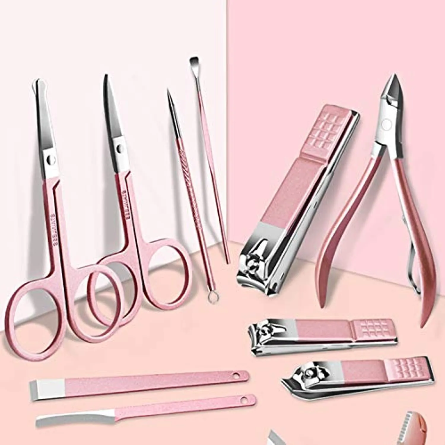 Manicure Set, 18 in 1 Professional Stainless Steel Nail Tools, Pedicure Kit Grooming Kit & Nail Clipper with Leather Travel Case for Men & Women