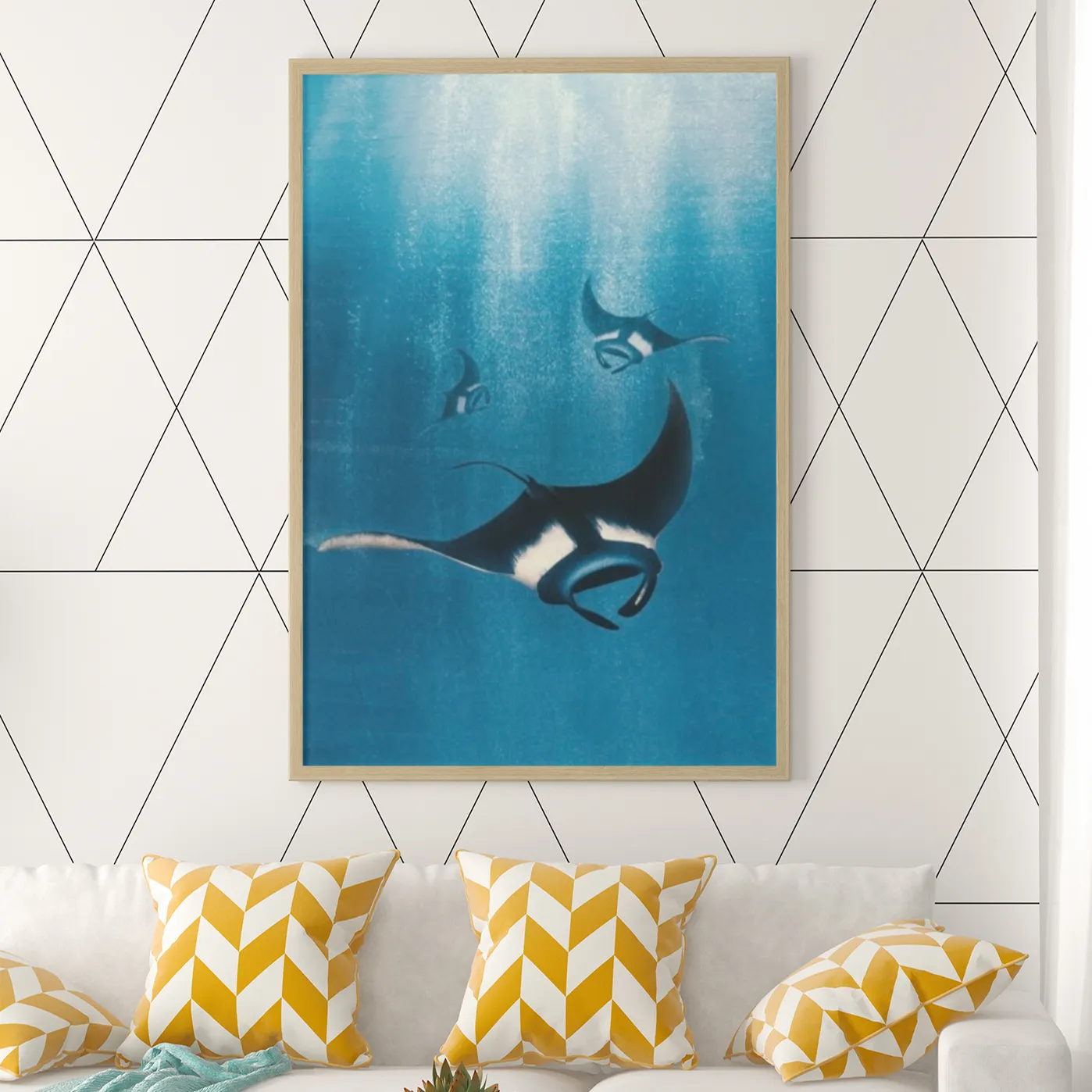 Manta Ray Canva Print (no poster)