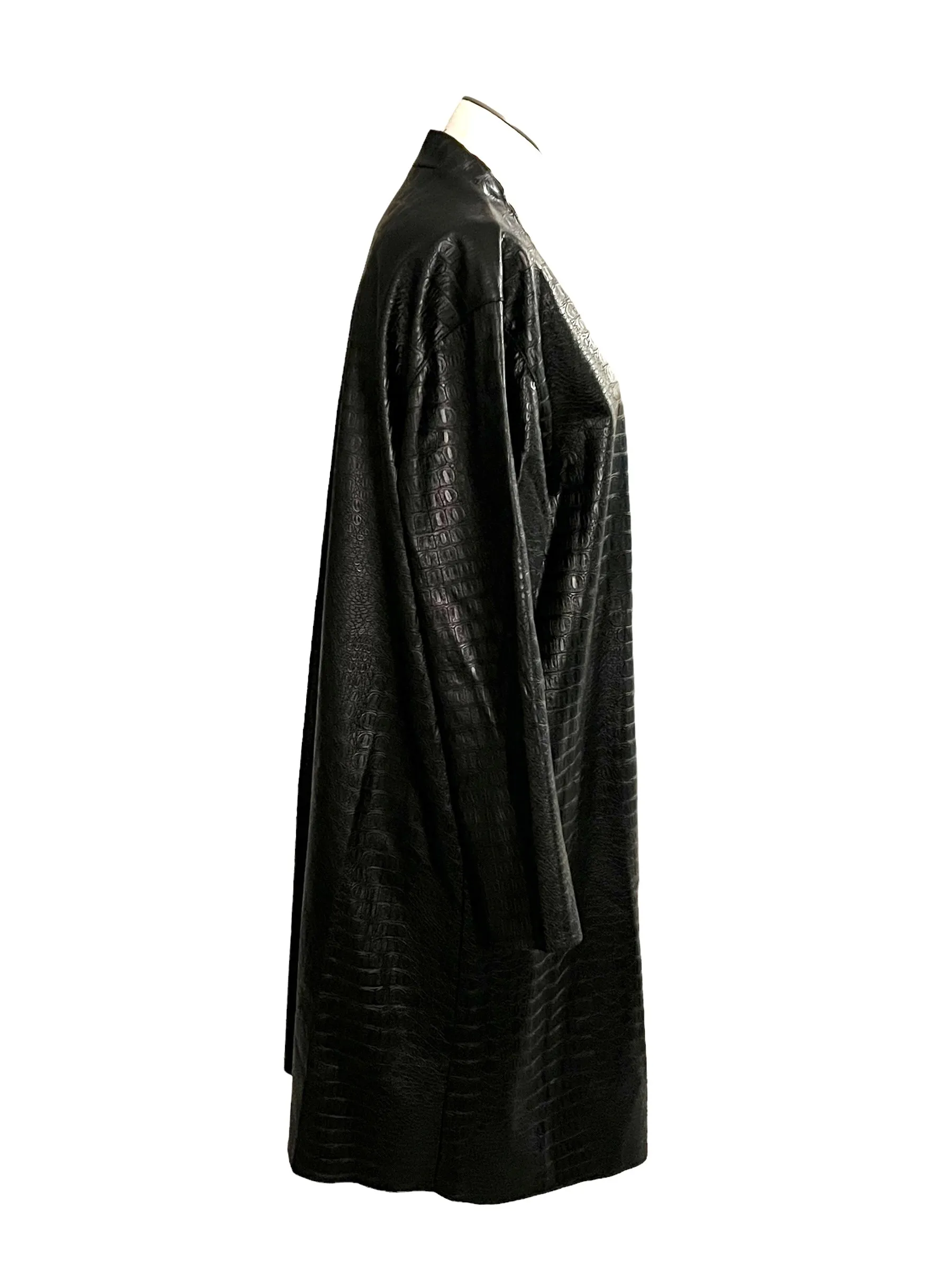 Marc New York Black Croc Embossed Vegan Leather Size M Jacket