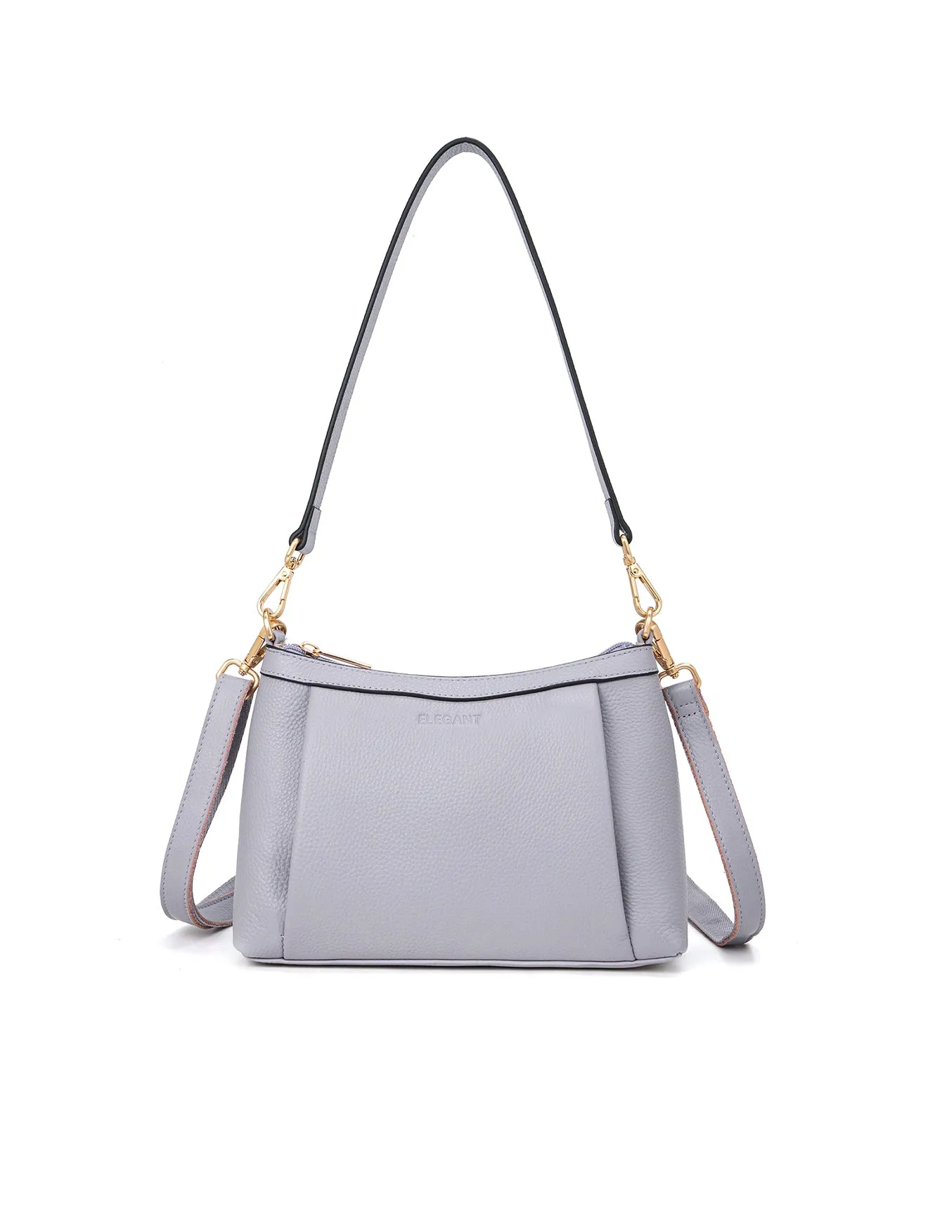 MARCIA LEATHER XBODY BAG- BLACK- E1-0830-CORNFLOWER