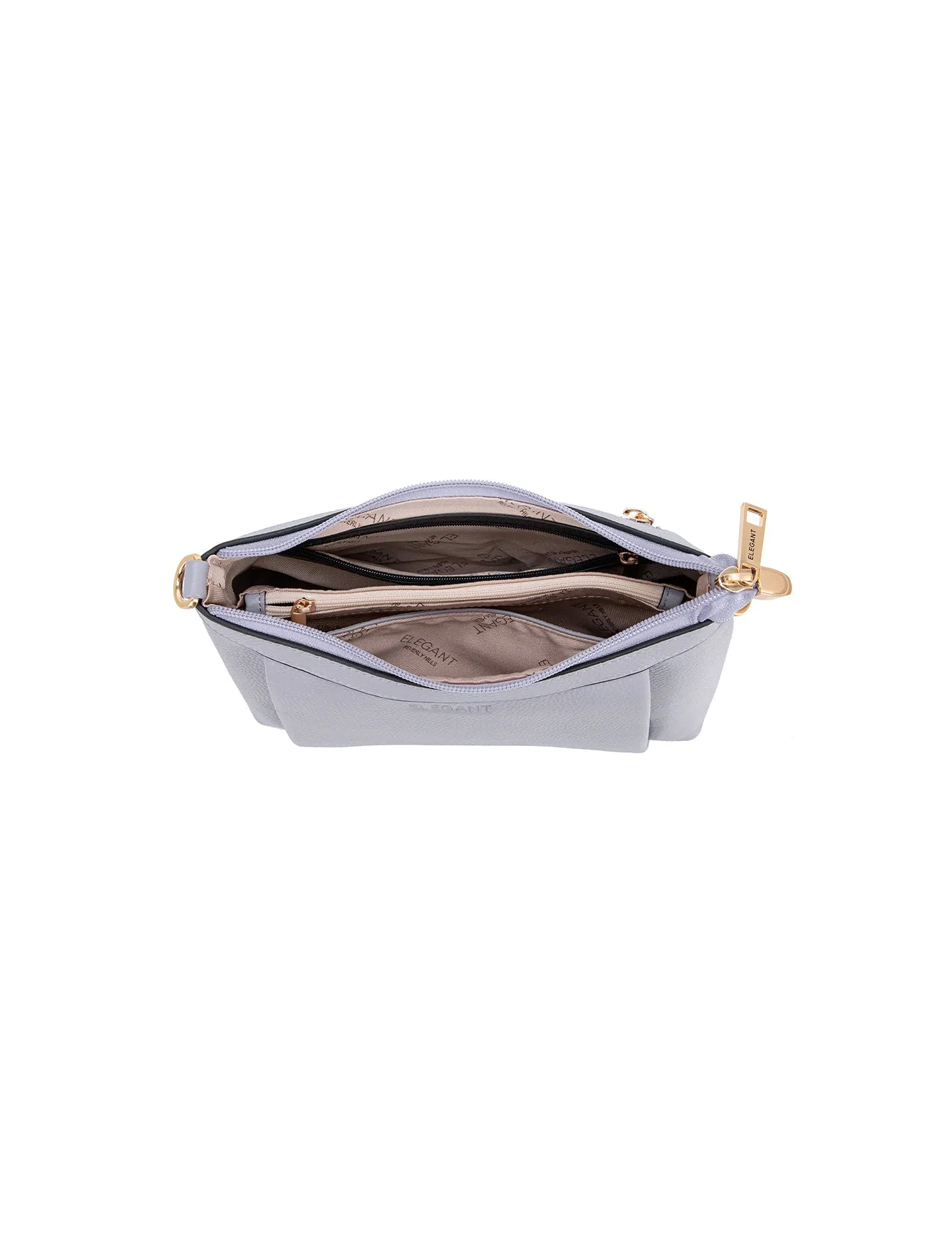 MARCIA LEATHER XBODY BAG- BLACK- E1-0830-CORNFLOWER
