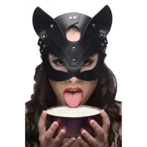 Master Series Faux Leather Bondage Cat Mask for Bdsm Couples