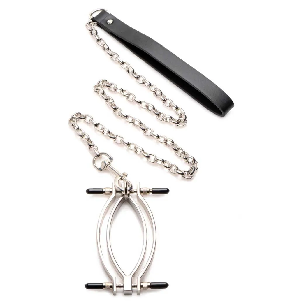 Master Series Pussy Tugger Adjustable Pussy Clamp with Leash