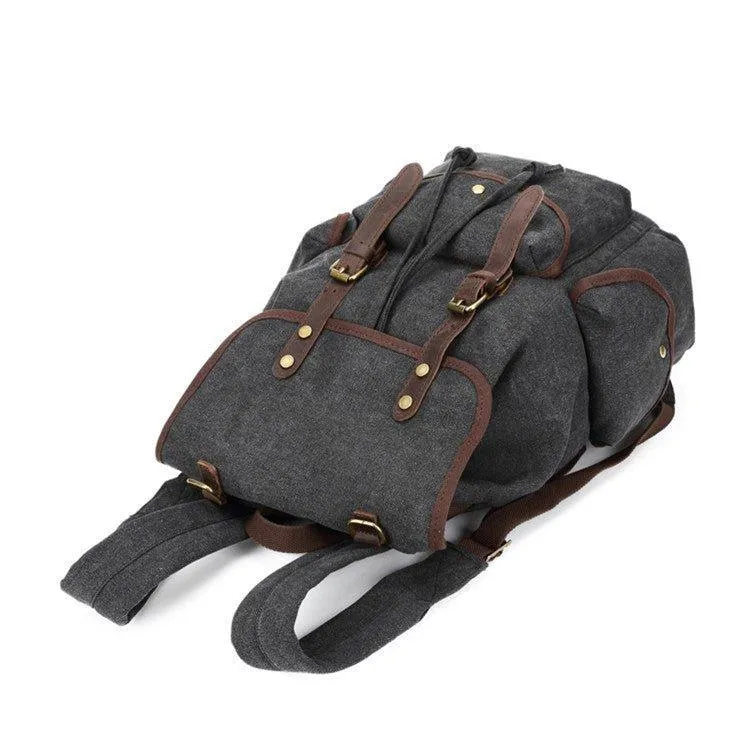 Men Casual Canvas Backpack Vintage Camping Daypack