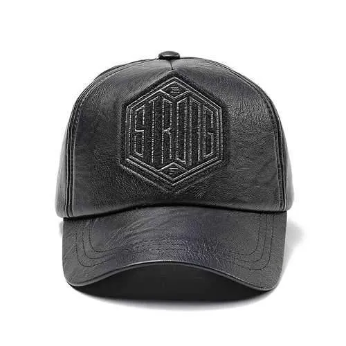 Men Women Winter PU Leather Baseball Cap Dad Hat