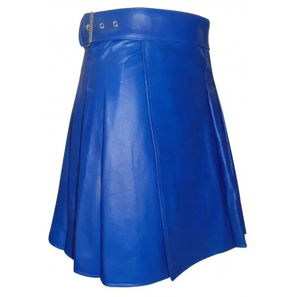 Men's Faux Leather Pleated Skirt