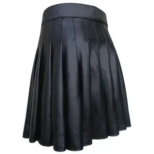 Men's Faux Leather Pleated Skirt