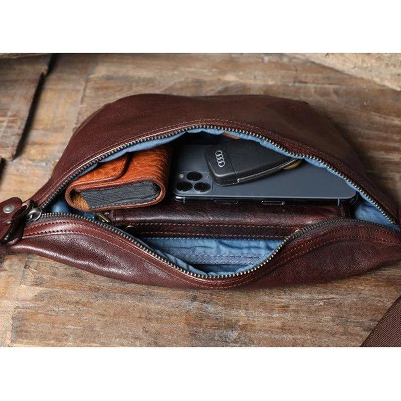 Mens Genuine Leather Sling Bag