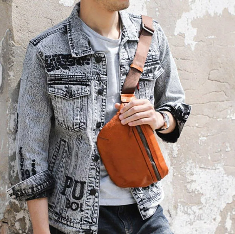 Mens Genuine Leather Sling Bag