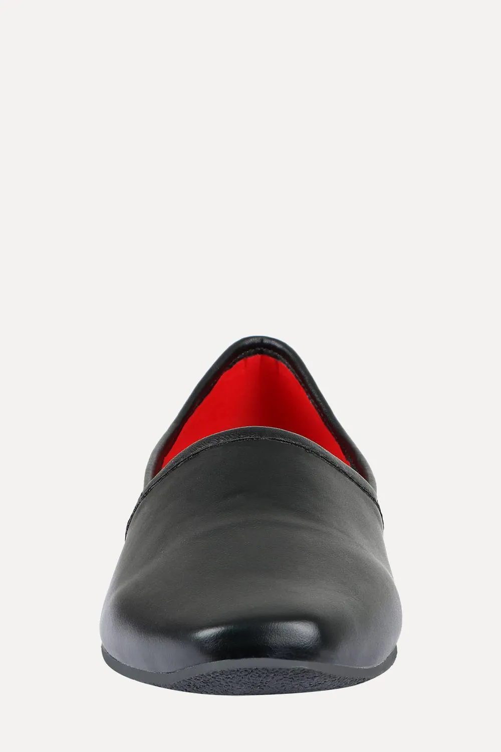 Men's Solid Black Faux Leather Juttis
