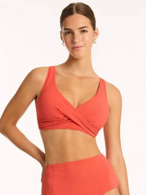 Messina Cross Front Multifit Top in Flame