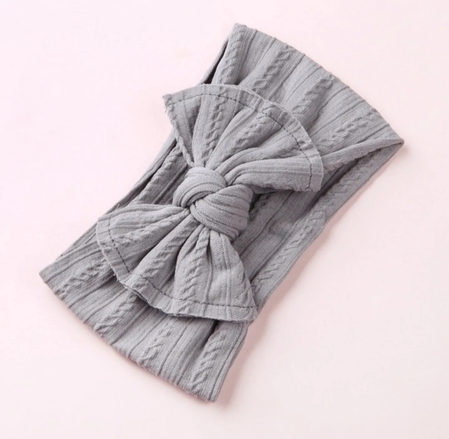 Mia Cable Knit Headband - Gray