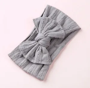Mia Cable Knit Headband - Gray