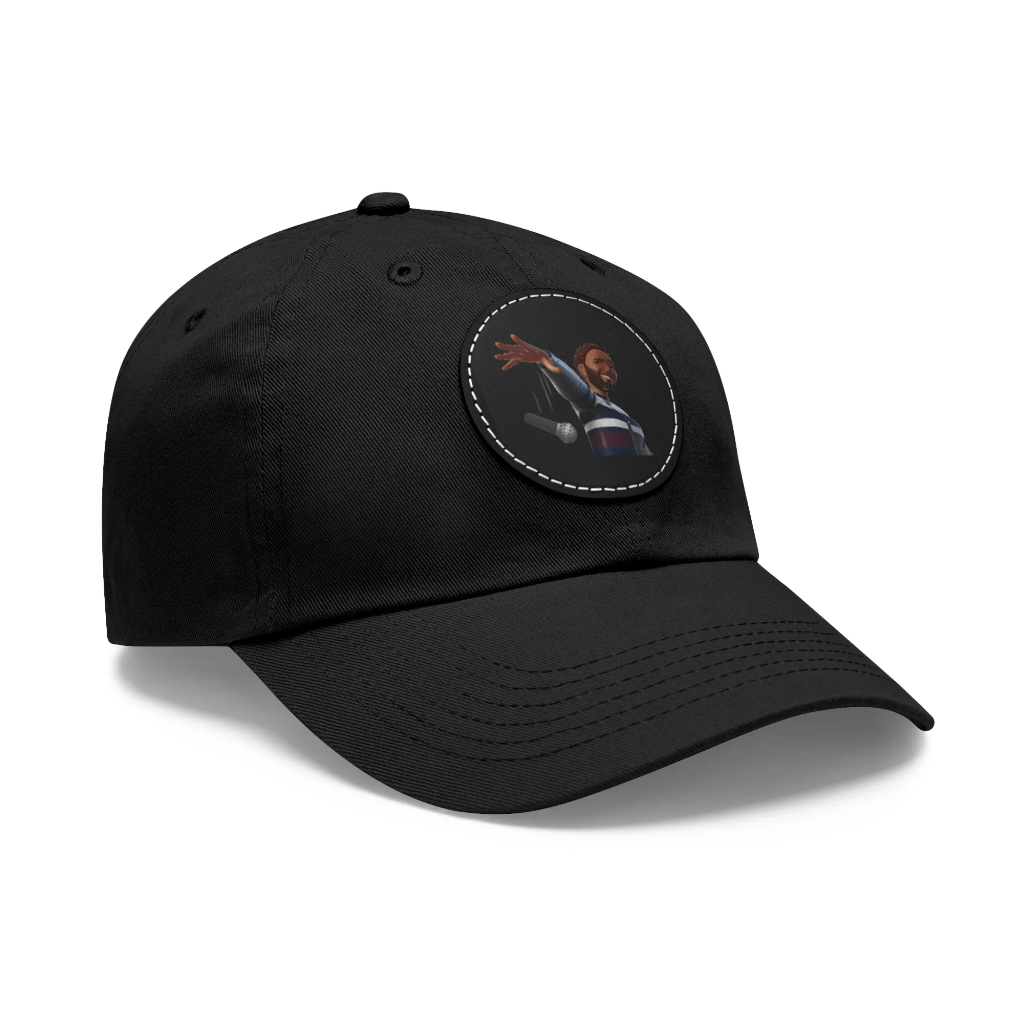 Mic Drop Present Dad Hat with Leather Patch (Round)