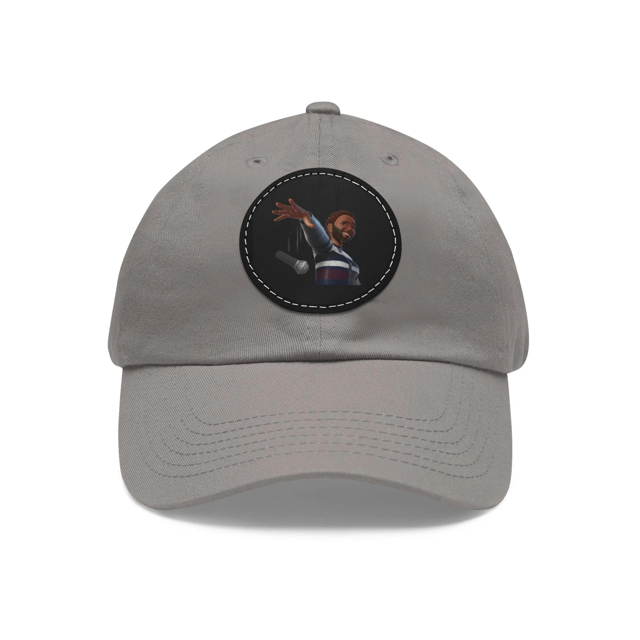 Mic Drop Present Dad Hat with Leather Patch (Round)