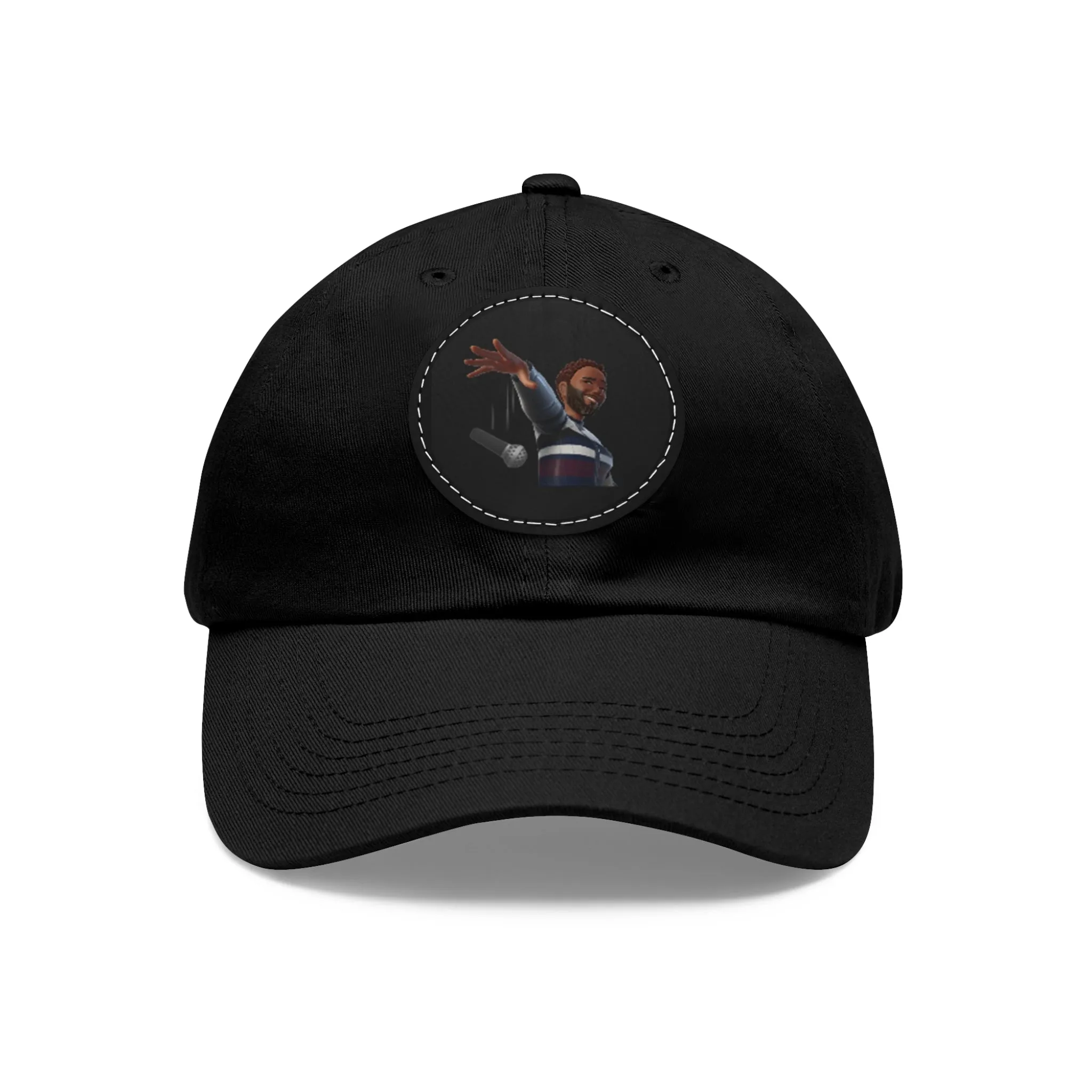 Mic Drop Present Dad Hat with Leather Patch (Round)
