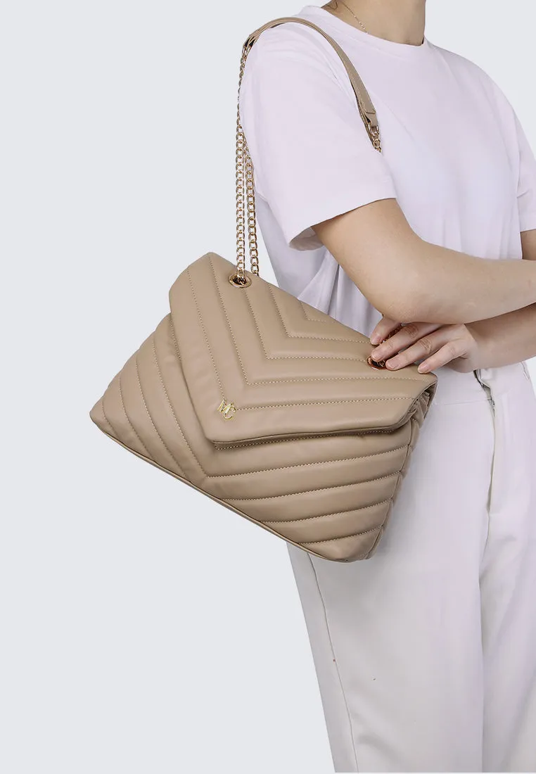 Miley Shoulder Chain Bag (Tan)
