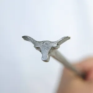 Mini 1" Branding Iron - Longhorn - For Branding Hats, Leather, Wood, Felt, Cowhide - The Heritage Forge