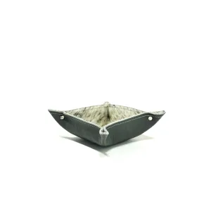 Mini Tray - Pebbled Lead Leather w/ Light Brindle