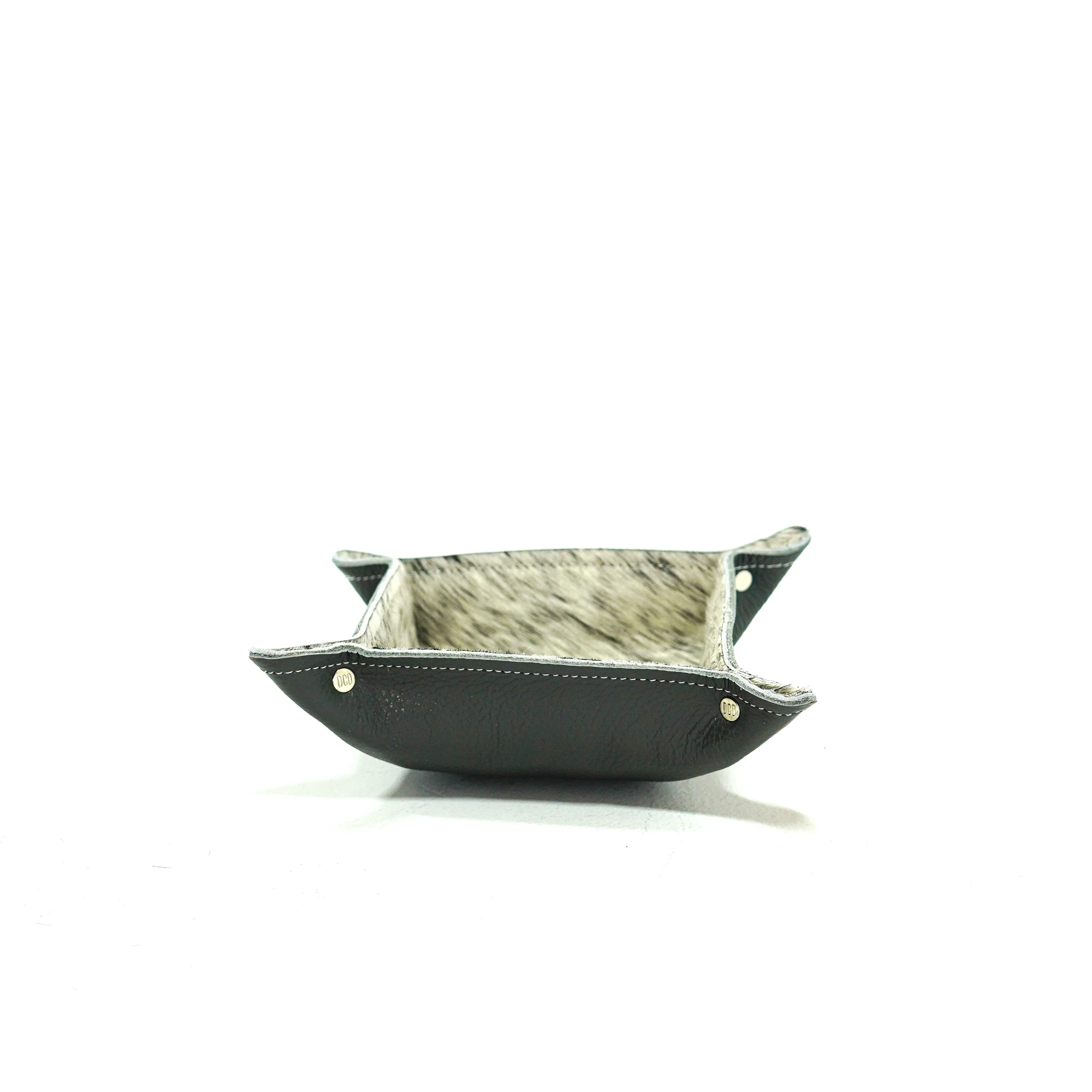 Mini Tray - Pebbled Lead Leather w/ Light Brindle