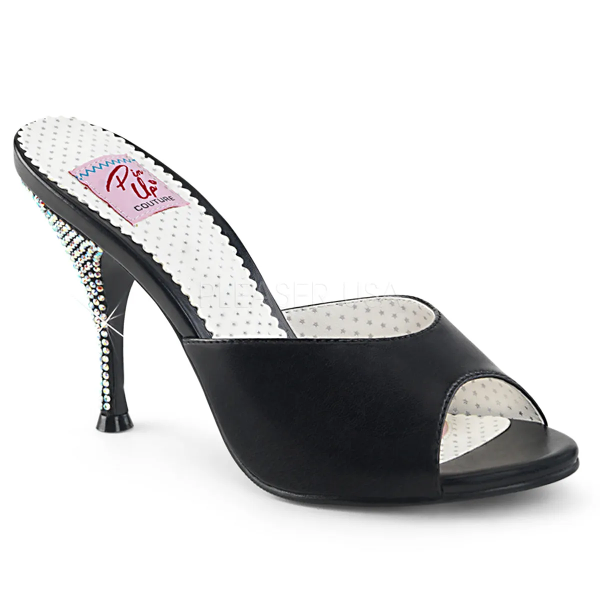 MONROE-05  Black Faux Leather