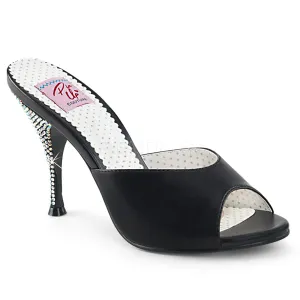 MONROE-05  Black Faux Leather