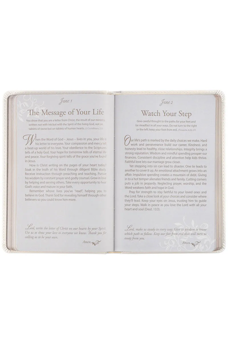 Mr. & Mrs. 366 Devotions for Couples White Faux Leather Devotional