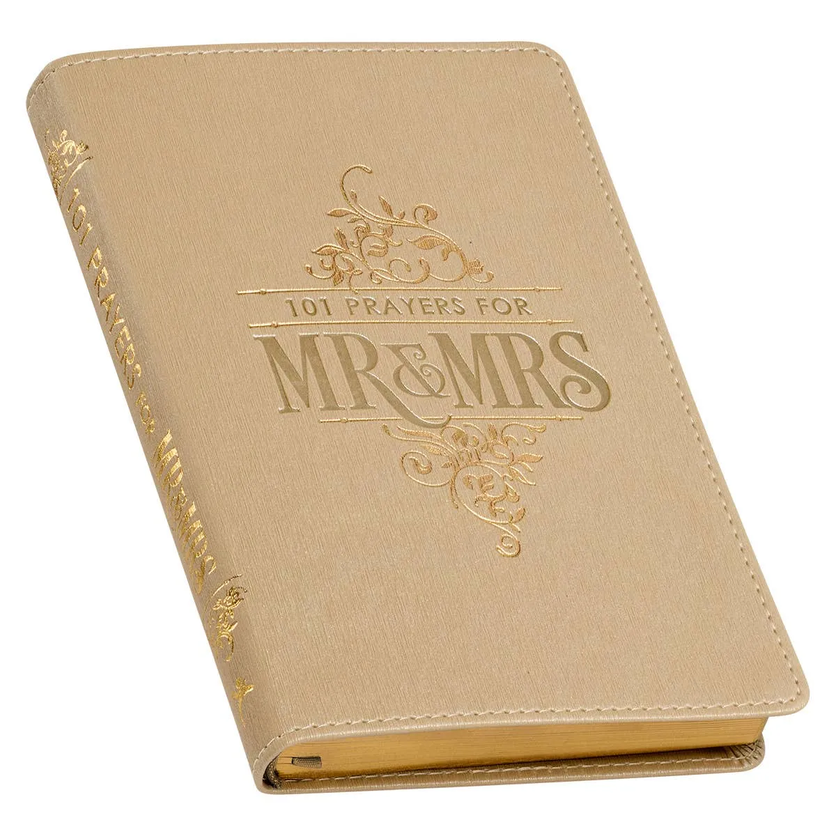 Mr. & Mrs. Gold Faux Leather Prayer Book