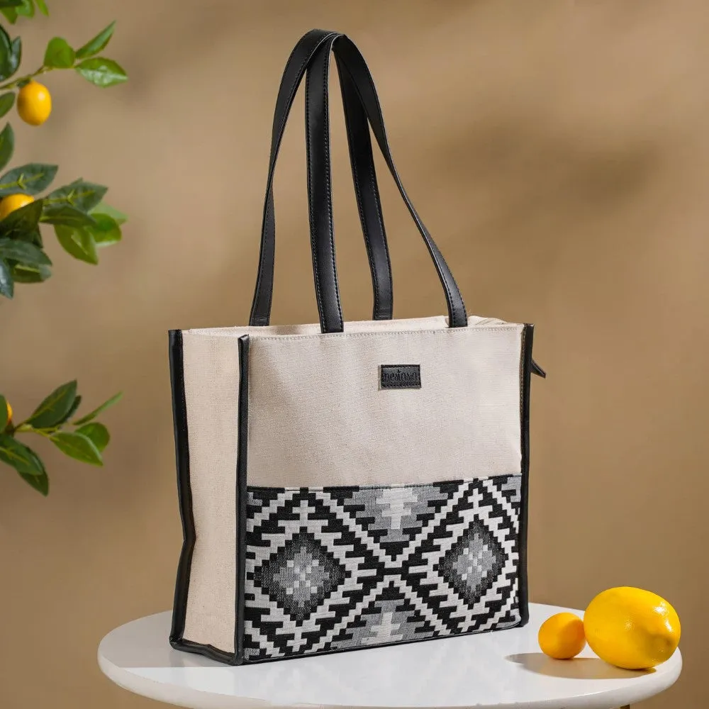 Nahua Canvas Magazine Tote Bag Small 12 x 10 Inch