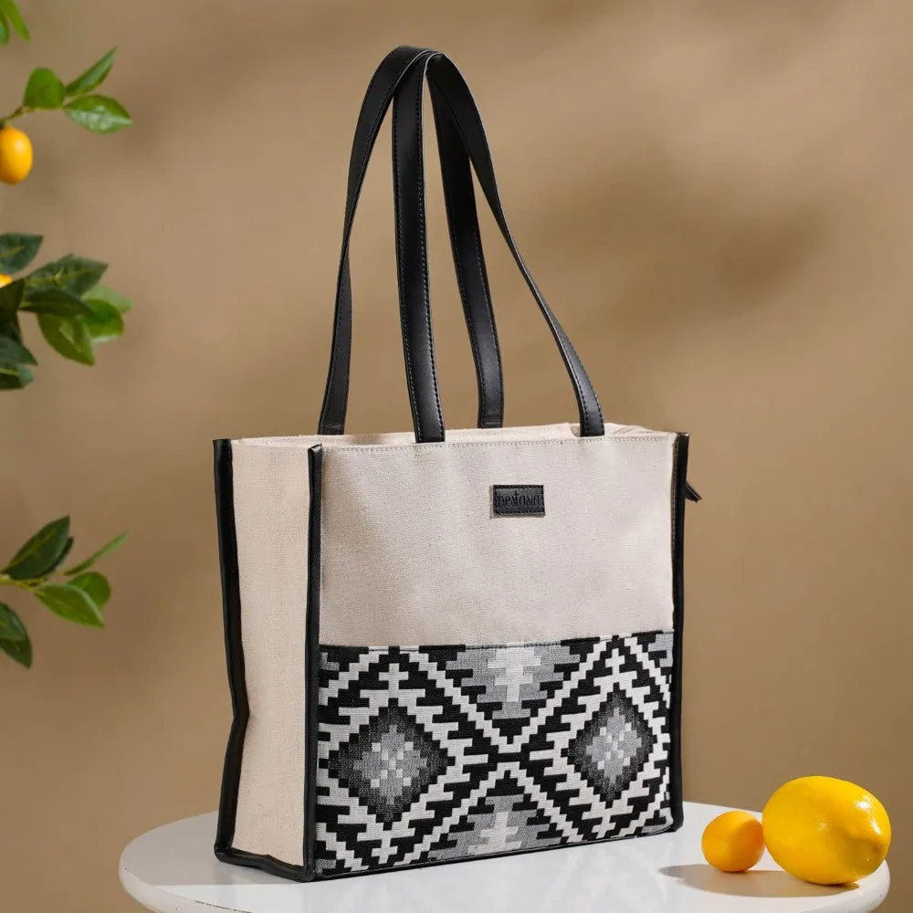 Nahua Canvas Magazine Tote Bag Small 12 x 10 Inch