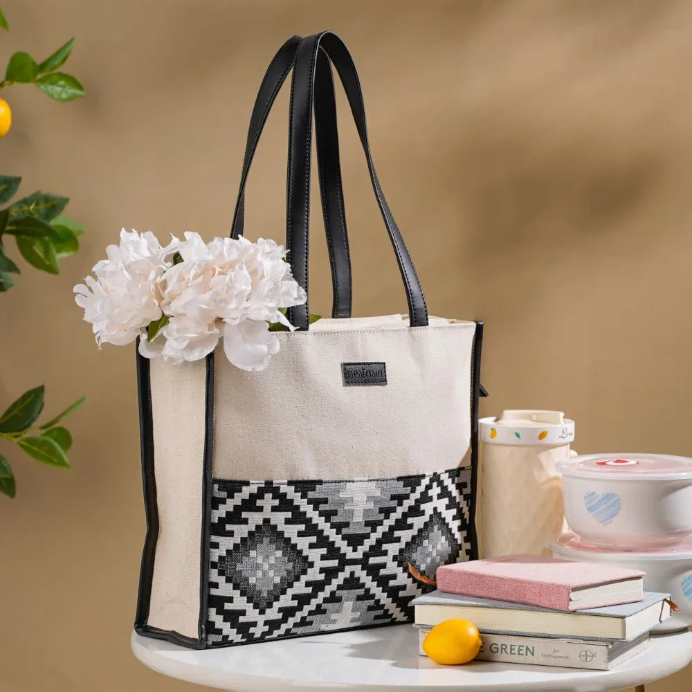Nahua Canvas Magazine Tote Bag Small 12 x 10 Inch