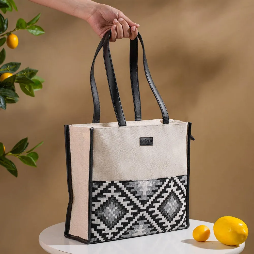 Nahua Canvas Magazine Tote Bag Small 12 x 10 Inch