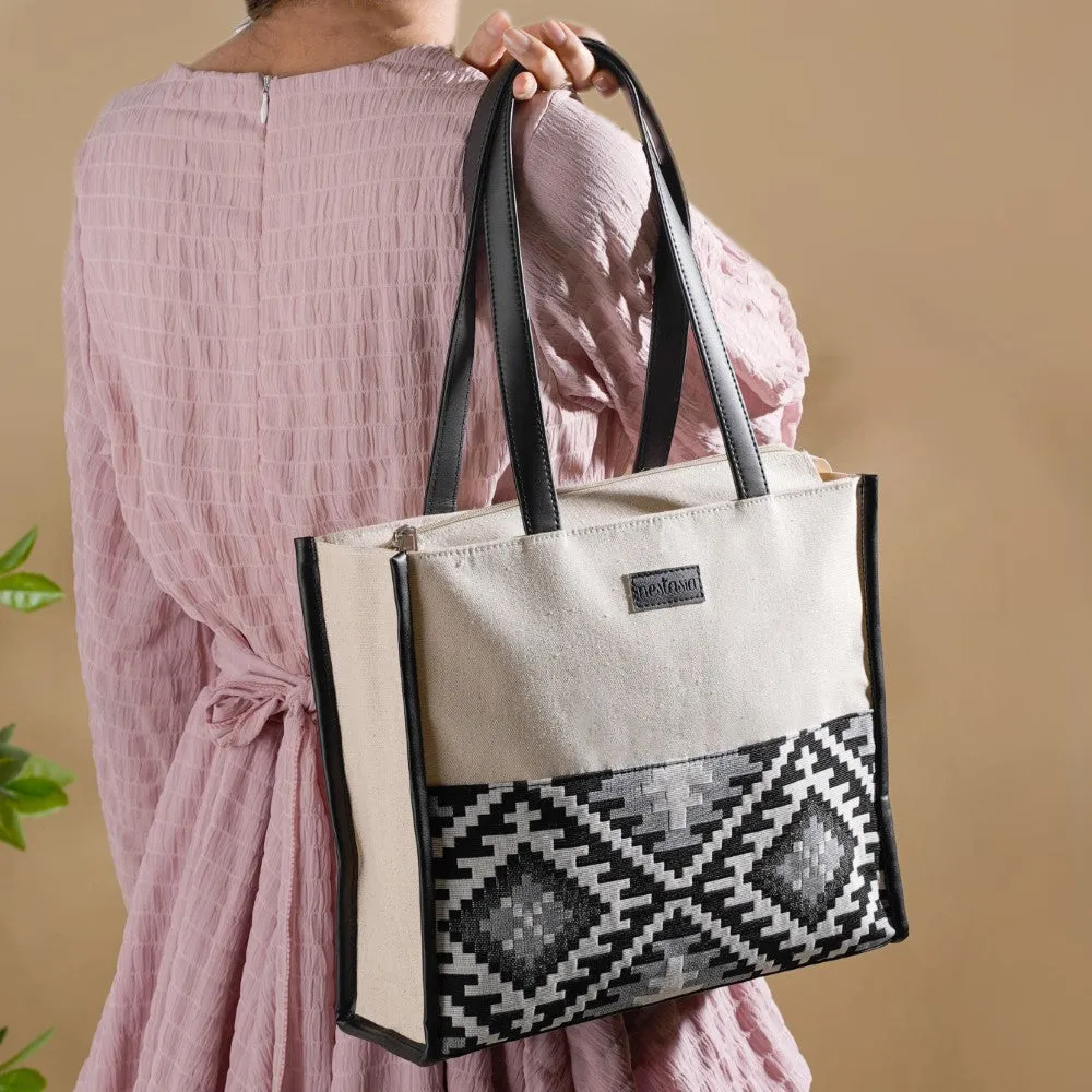 Nahua Canvas Magazine Tote Bag Small 12 x 10 Inch