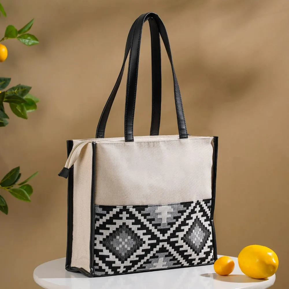 Nahua Canvas Magazine Tote Bag Small 12 x 10 Inch