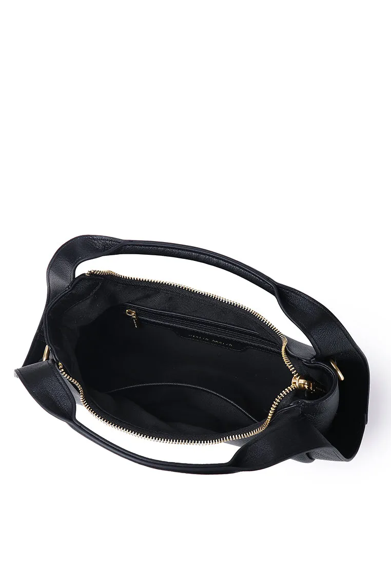Naomi Curved Top Handle Bag (Black)