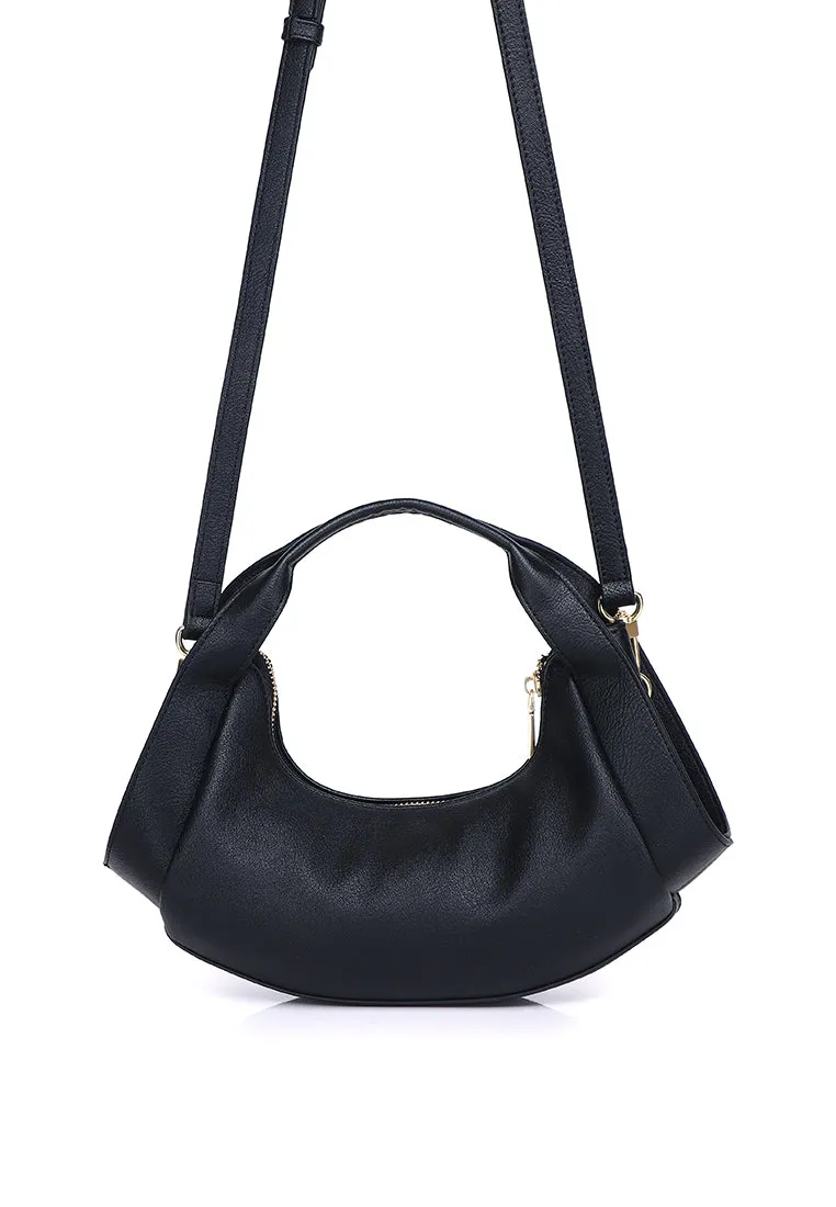 Naomi Curved Top Handle Bag (Black)