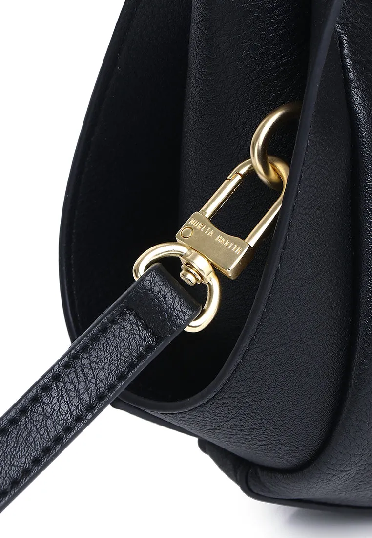 Naomi Curved Top Handle Bag (Black)