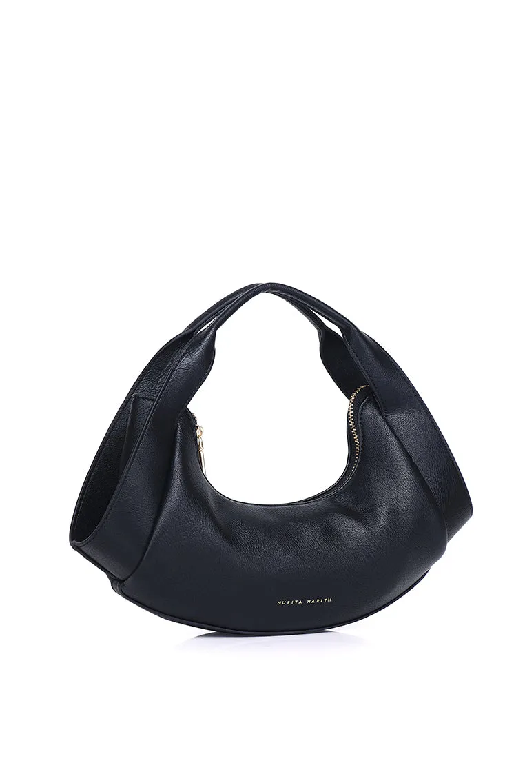 Naomi Curved Top Handle Bag (Black)