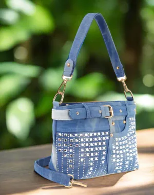 NEW ARRIVAL Belted Rhinestone Shoulder Bag