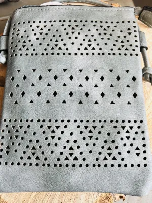 New Ecosse Design Crossbody leather purse in Sage Green! Rear pocket to hold your Phone! Great Quality!