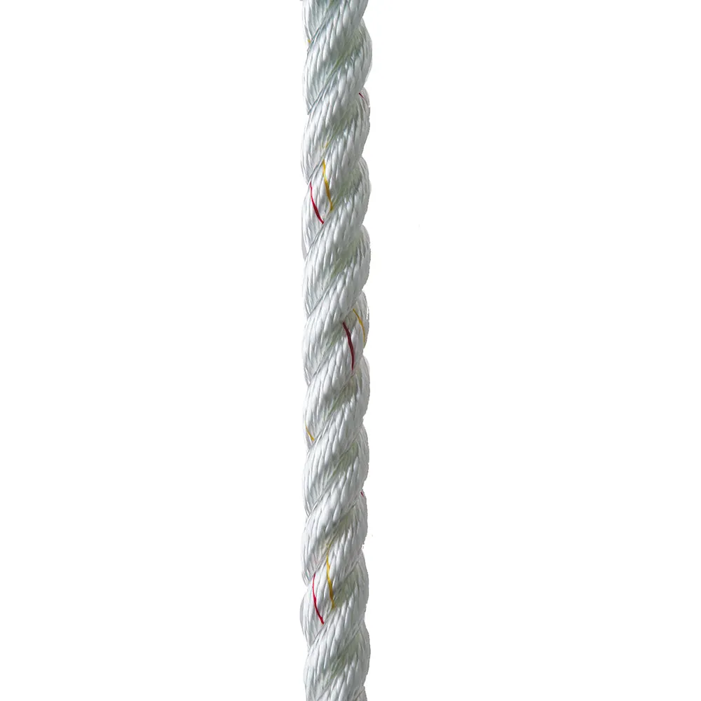 NEW ENGLAND ROPES 3/8" X 15' PREMIUM NYLON 3 STRAND DOCK LINE - MULTIPLE COLORS