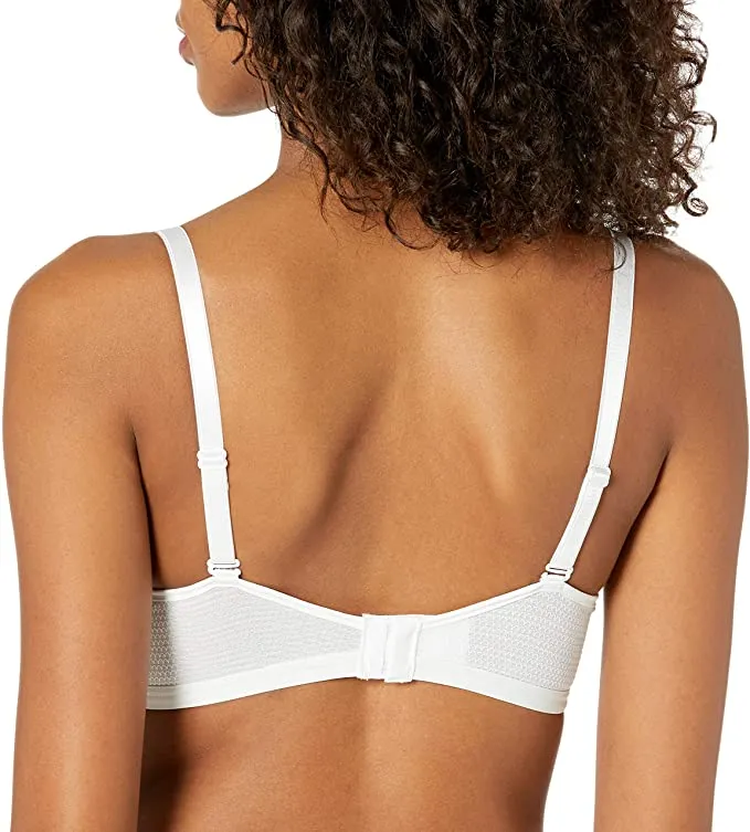New Hanes Womens Oh So Light Comfort Flex Fit Wire Free with convertible straps in White, Sz M!