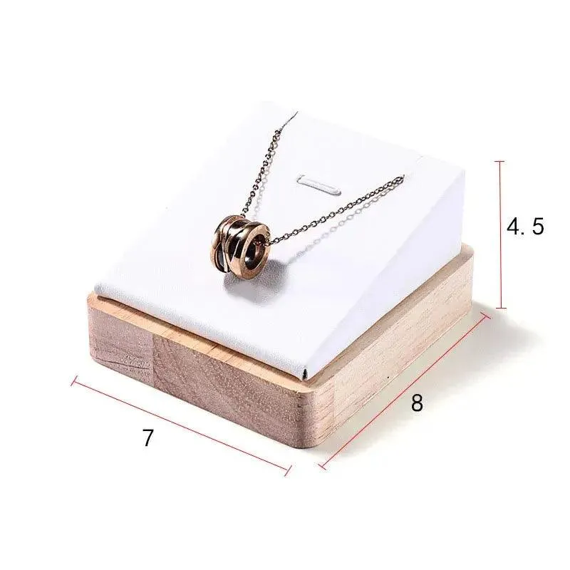 New Wooden Jewelry Pendant Necklace Display Stand Holder PU Velvet Women Shopwindow Wedding Organizer Trays Box