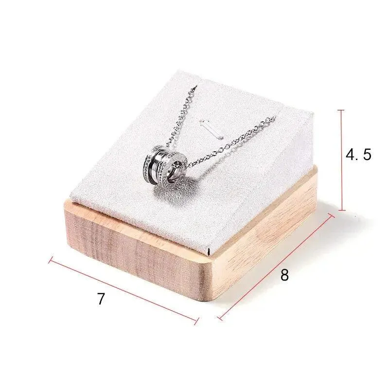 New Wooden Jewelry Pendant Necklace Display Stand Holder PU Velvet Women Shopwindow Wedding Organizer Trays Box